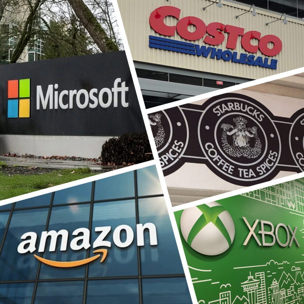 It’s Microsoft, Amazon and Starbucks It’s Microsoft, Amazon and Starbucks